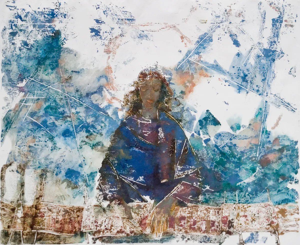 The Annunciation (of the Blessed Virgin Mary). Paper, mixed technique. Sketch