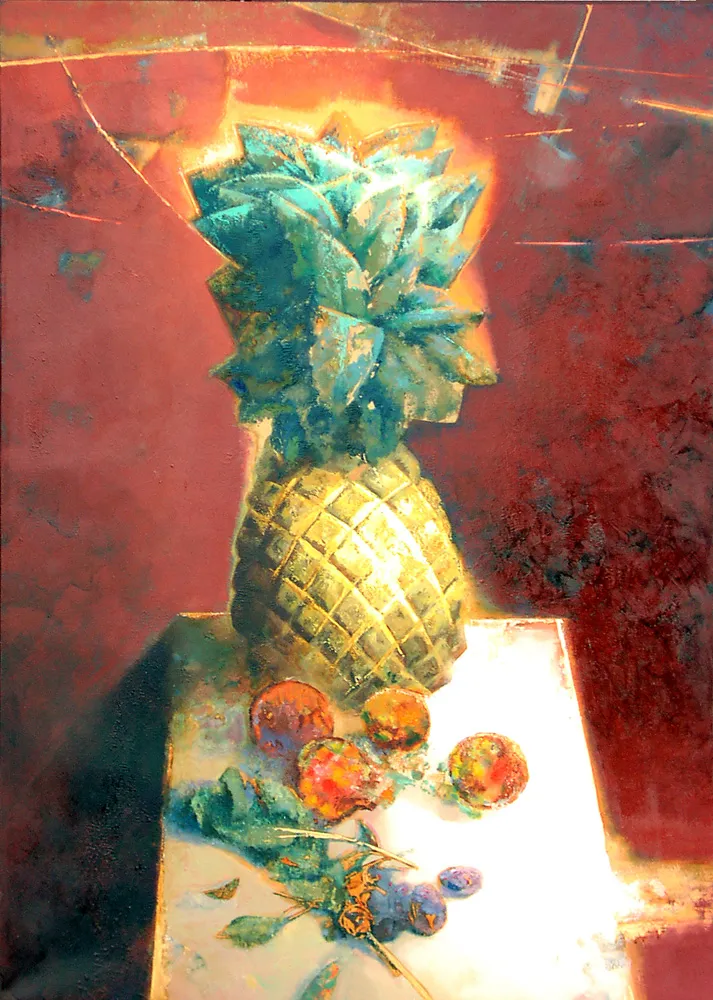 Still Life with Pineapple. Oil on canvas